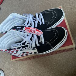 Red Checker Hi-Top Vans 