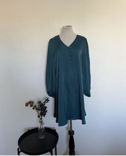 Blue Satin Long Shirt/dress