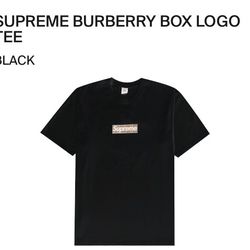 Supreme Burberry Box Logo Tee Black