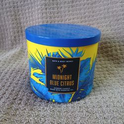 Bath & Body Works White Barn MIDNIGHT BLUE CITRUS 3 Wick 14.5 Oz Scented Candle