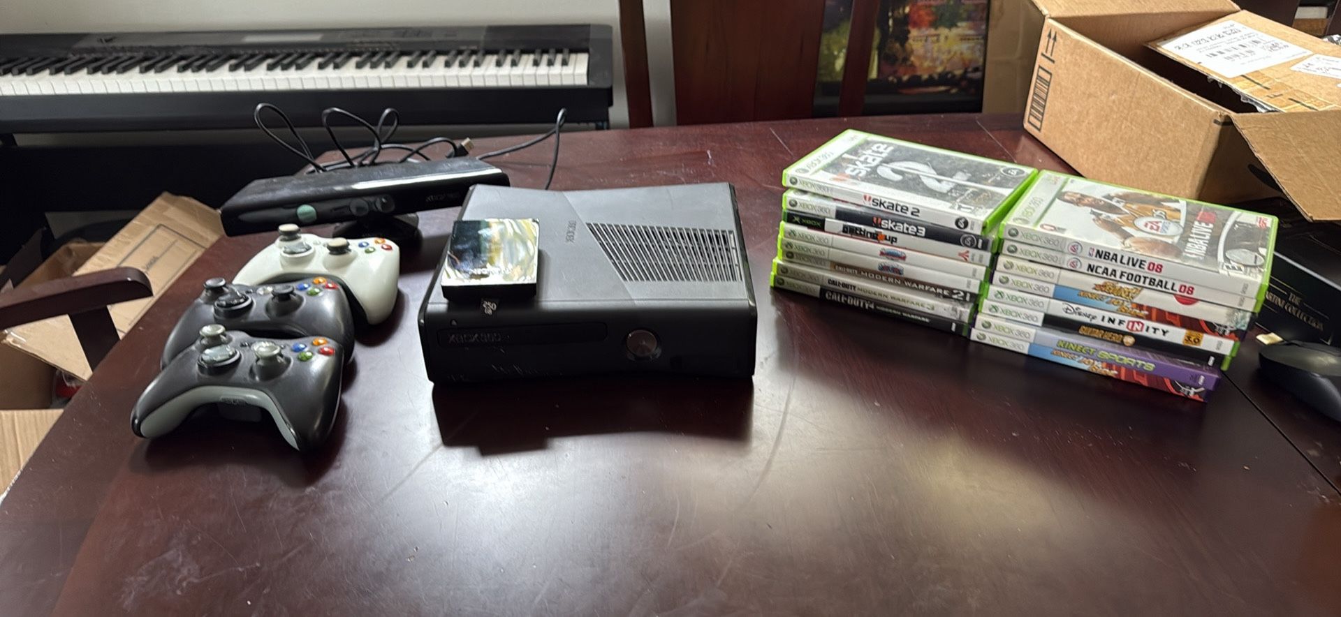 Xbox 360 With Controllers And Games