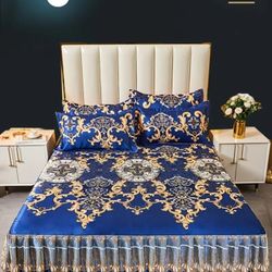 Twin Flowers Bed Skirt Set