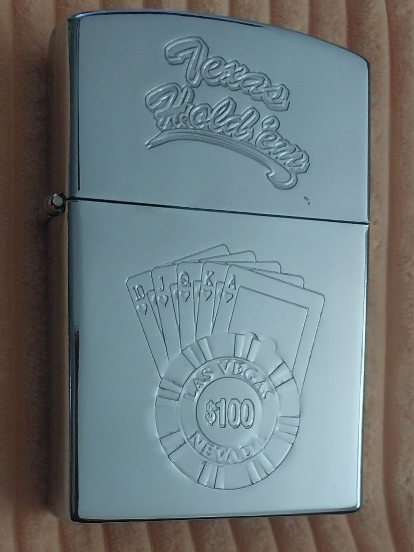REDUCED - New Souvenir Giant Lighter, Texas Hold'em Engraved (Las Vegas Edit)