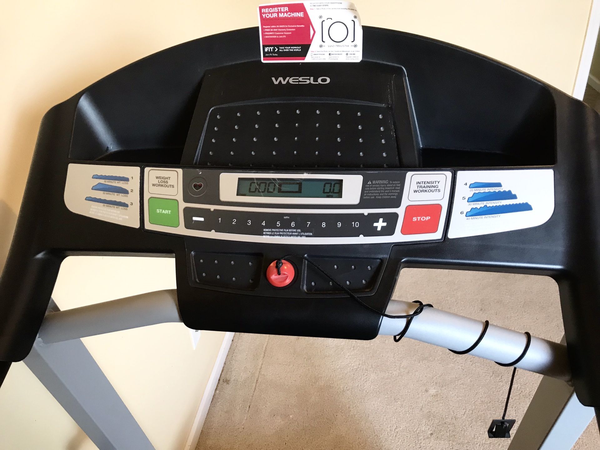 New Weslo Folding Treadmill