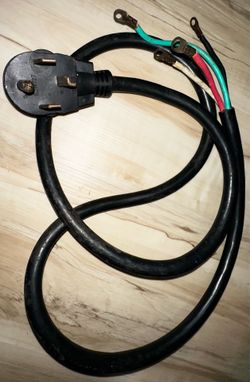 6 ft Black 4-Prong 30 Amp Electric Dryer Power Cord (4-Wire)