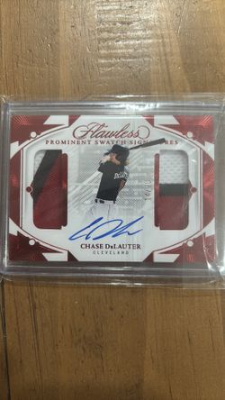 2024 Panini Flawless CHASE DeLAUTER Prominent Swatch Signatures Ruby 14/20 AUTO2024