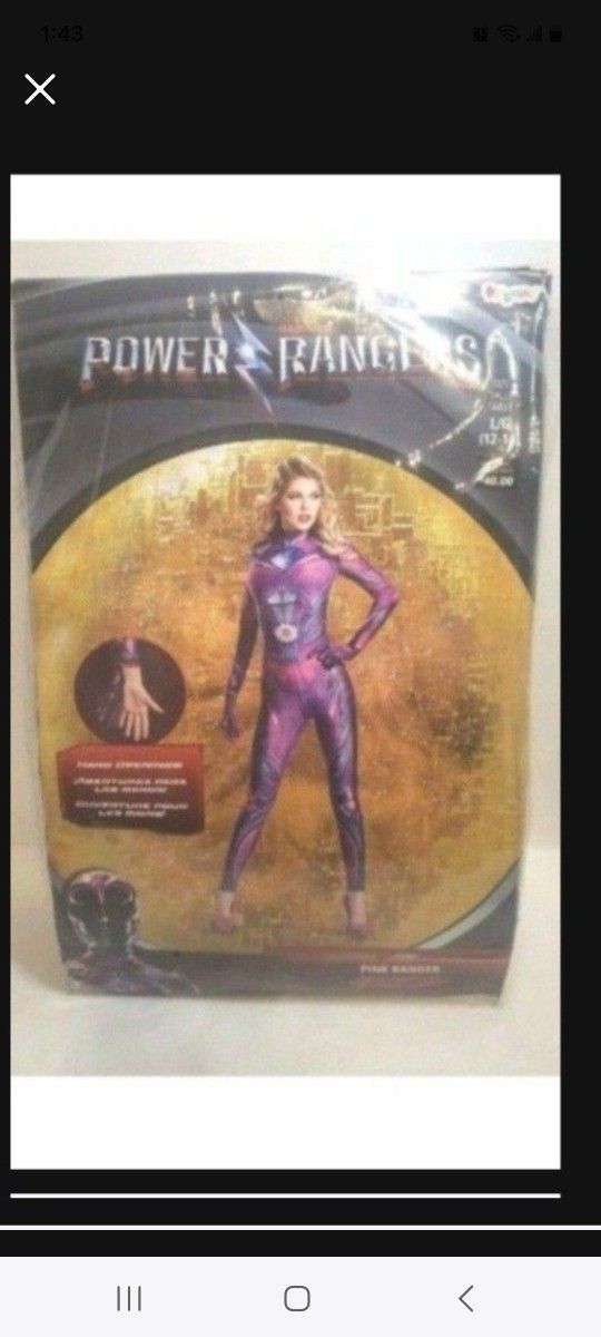 Pink Power Ranger Bodysuit-Size 12-14-Adult/Teen Costume