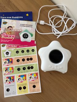 Stay in bed clock for kids  Toddler sleep trainer  Night light and alarm