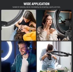 NEEWER Ring Light 18inch Kit: 55W 5600K Professional LED with Stand and Phone Holder, Soft Tube & Bag for Tattoo Lash Extension Barber Makeup Artist S