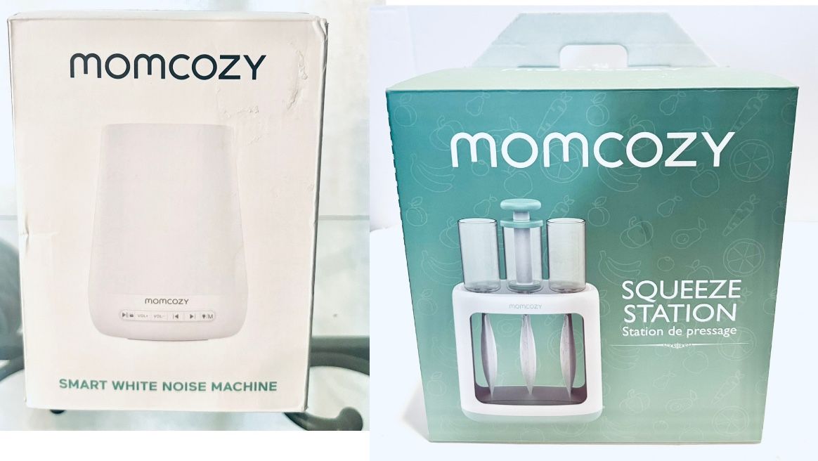 Set Of 2 Momcozy Squeeze Station For Baby Food & Smart White Noise Machine