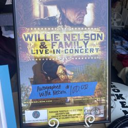 Autographed Willie Nelson Poster