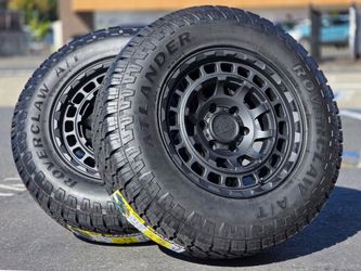 17" BLACK RHINO Wheels with AT Tires Toyota FJ 4runner Tacoma rims 6x139.7