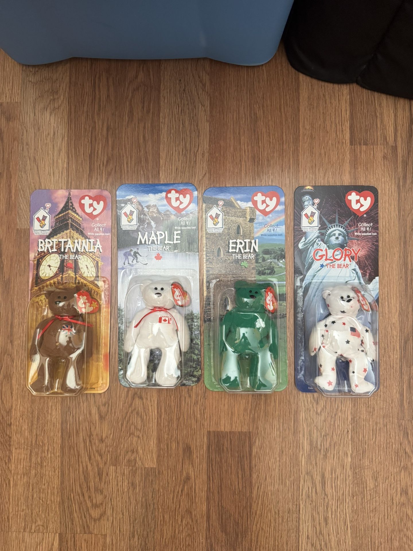 TY McDonalds Beanie Baby Erin/Maple/Britannia/Glory 1999 Full Set (4)