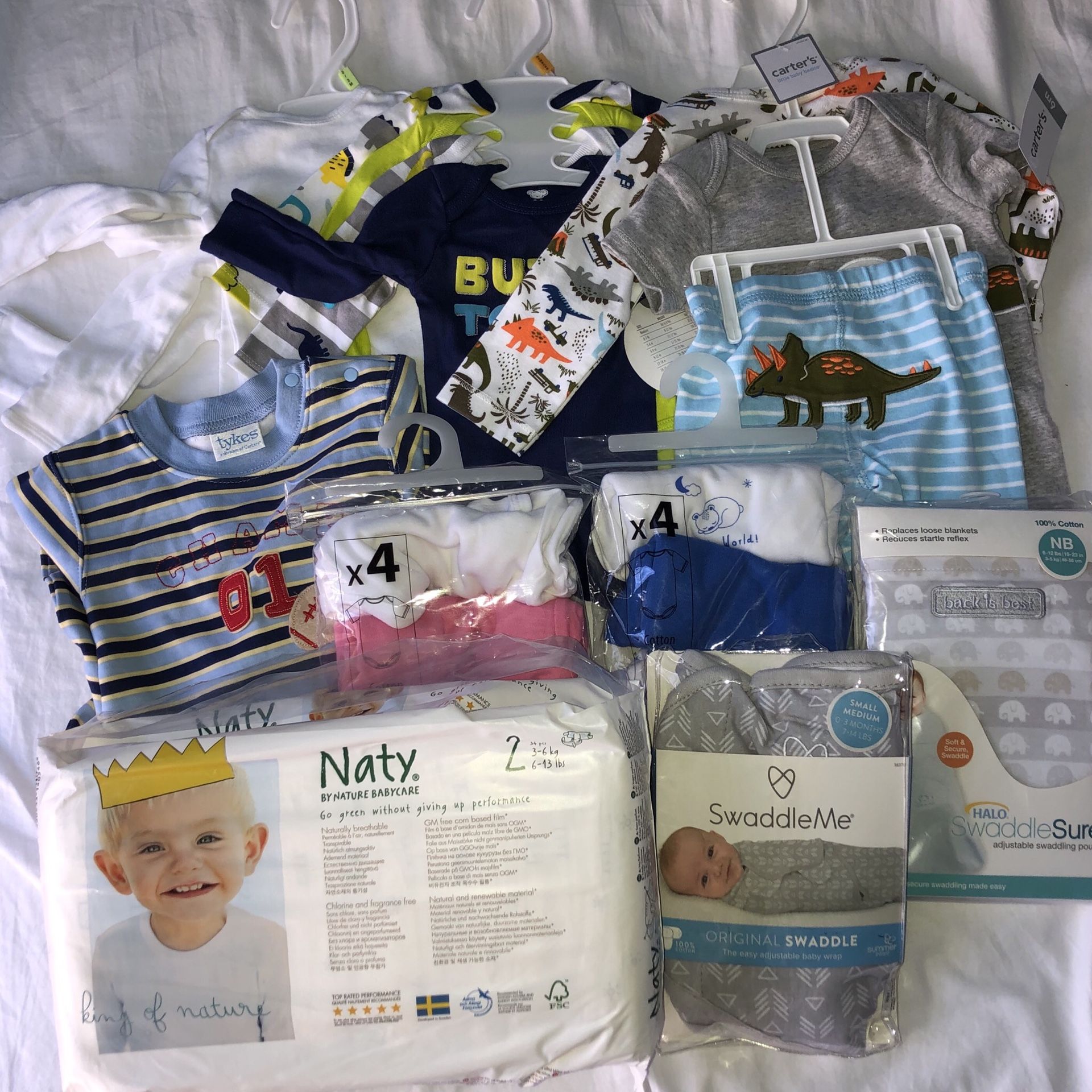 New baby clothes lots bodysuits swaddle dipers