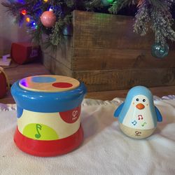 Hape penguin wobbler and rolling drum