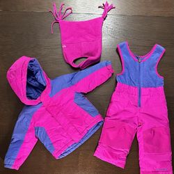 Girls Columbia 2pc Snow Suit And Hat 