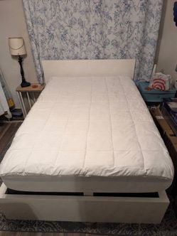 Full size mattress with topper,Ikea frame & box spring