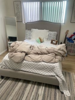 Full size bed frame no mattress good condition