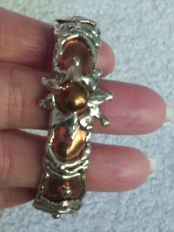 VTG.COPPER & SILVER CUFF BRACELET