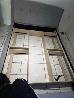 Queen bed frame and mattress