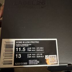 Kobe 3 Low ProTro Warning Label
