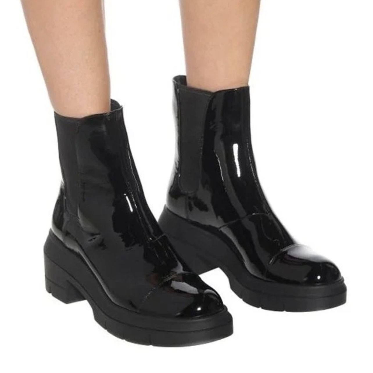 Stuart Weitzman Black Leather Ankle Boots Size 9/39.5