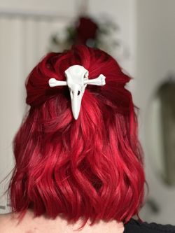 Halloween Hair Accessory - Raven Skull Hair Tie