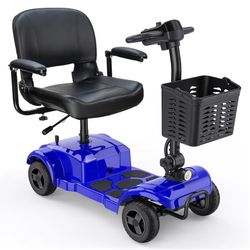 ENGWE Folding 4 Wheel Mobility Scooter,15 Mile Long Range, 250W Electric Powered Mobile Wheelchair for Seniors Adult with Detachable Basket, Front Lig