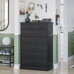 New 7 Drawer Dressers for Bedroom,Black Chest of Drawers Storage Cabinet for Living Room Hallway