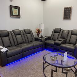 Sofa And Love Seat Theater Set 