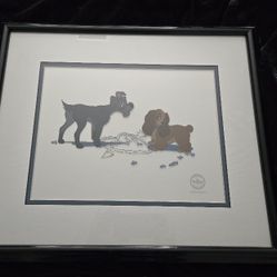 Limited Edition Disney Lady and the Tramp "Puppy Love" Framed Art