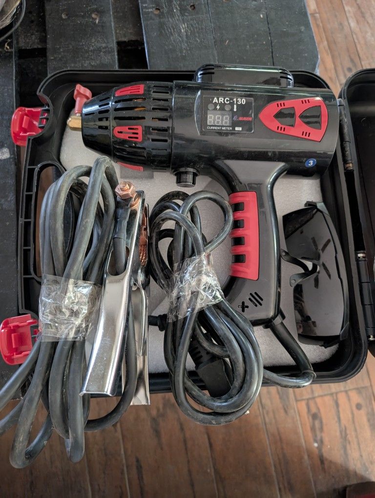 GZ GUOZHI Welding Machine Handheld, 110V 130Amp Portable ARC Welder Hand Held Welder Machine, Digital Display IGBT Inverter with Welding Tool Set and 