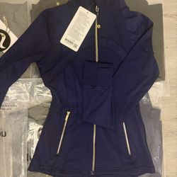 Lulu-Inspired Define Jacket (Luon Style) 💙 Sculpting Fit w/ Gold Detail