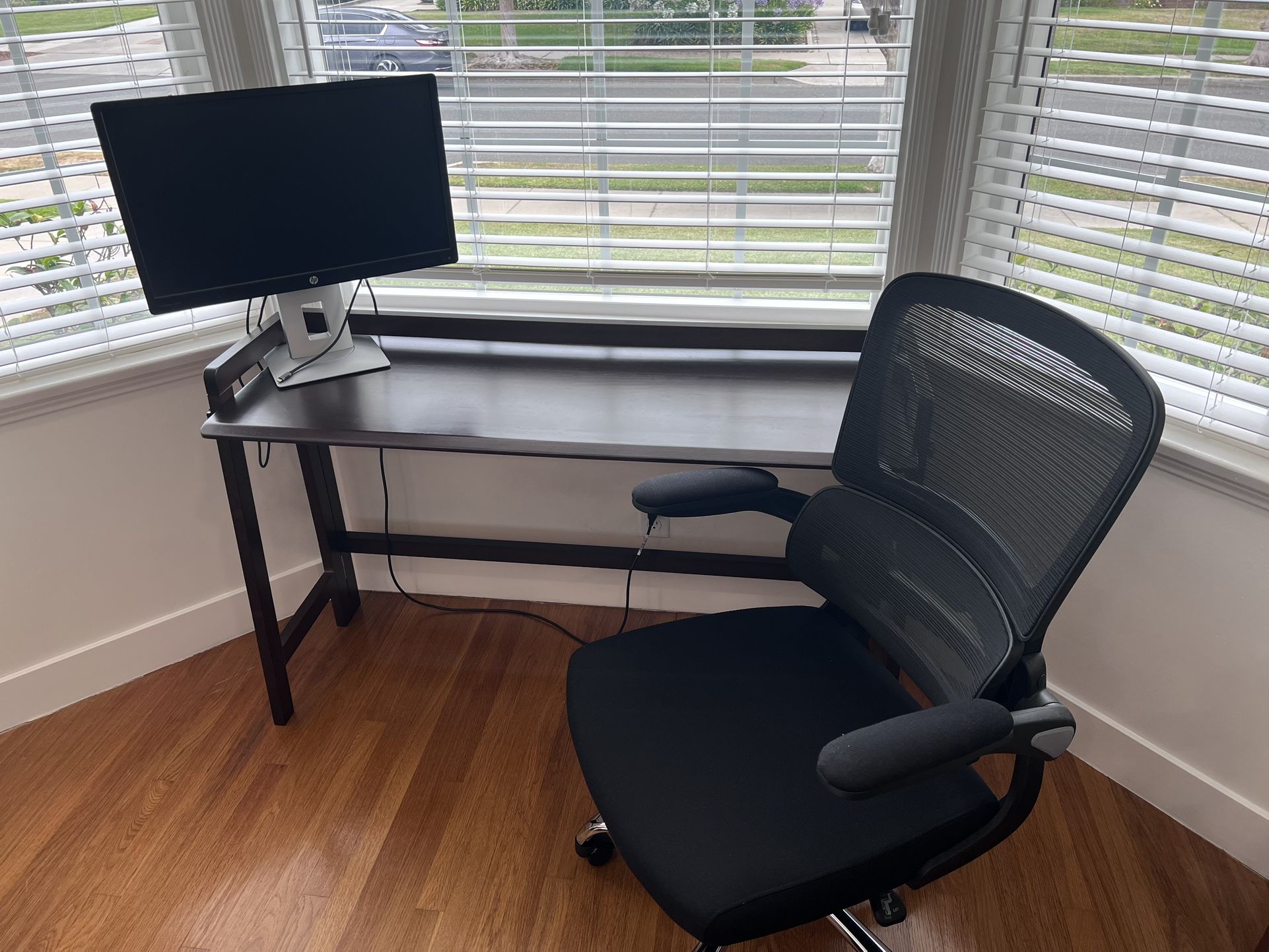 Collapsable Walnut Desk & Office Chair