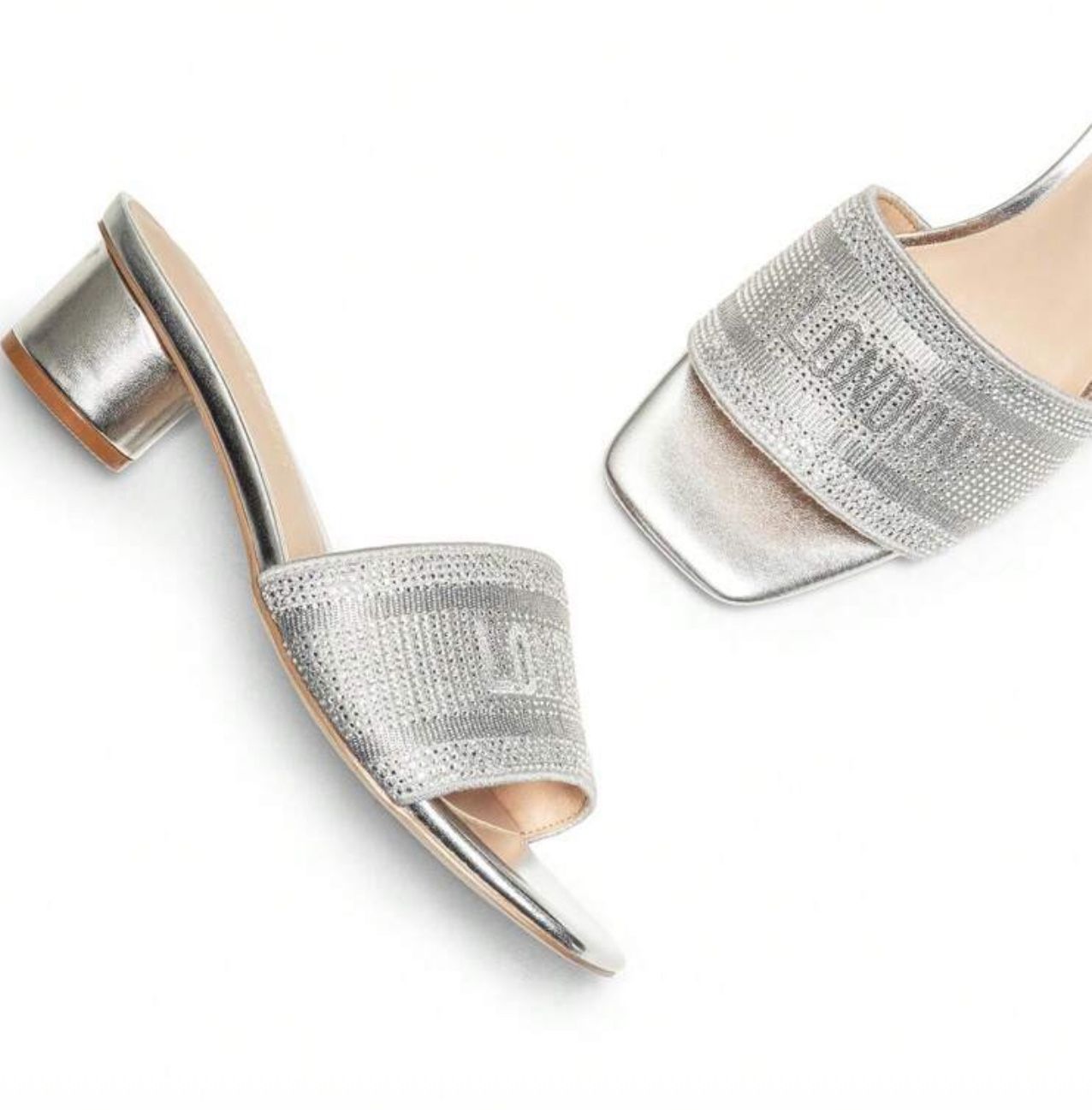 Grends Women Chunky Heeled Square Toe Mule Sandals,