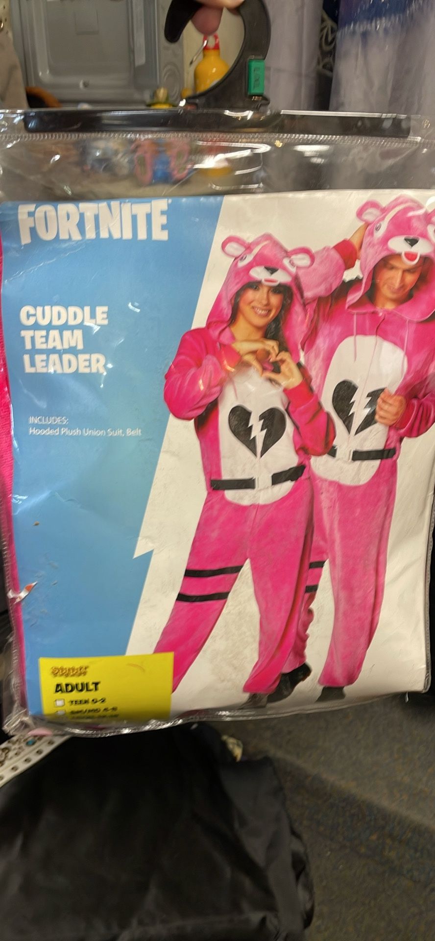 Fortnite Cuddle team Pink bear costume from Spirit Halloween