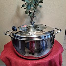 CACEROLA HONDA DE 18 QT DE ACERO INOXIDABLE 5-PLY VIDA SANA PRINCESS HOUSE ⚘️🌹