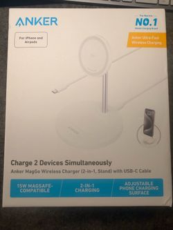 Anker MagGo 2-in-1 MagSafe Compatible Qi2 15W Wireless Charging Stand