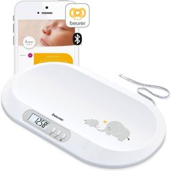 Beurer BY90 Baby Scale, Pet Scale, Digital, with Measuring Tape, tracking weight with App