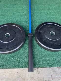 Torque USA 45lb Bumper Plates with Barbell