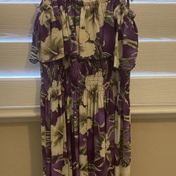 Girl’s Purple Hawaiian Floral Dress - Size OS