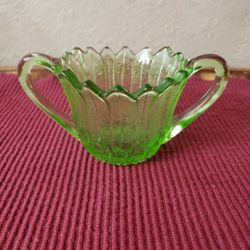 Vaseline Glass Sugar Bowl