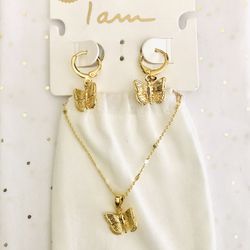 New! I Am 💖✨🦋Butterfly Earrings & Necklace Set🦋✨💕 