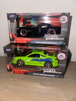 Jada die cast Fast and Furious 1/32 scale Lettys dodge viper Brian’s Mitsubishi eclipse