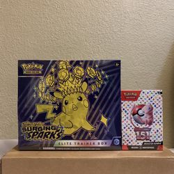 Pokémon Surging Sparks ETB & 151 Booster Bundle Box