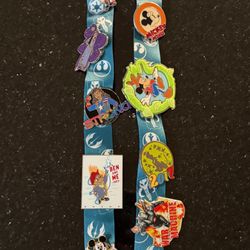 Disney pins w/ lanyard 