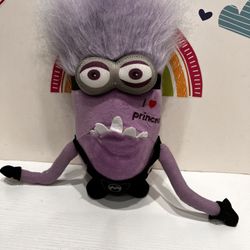 MINION - EVIL PURPLE 12  INCH PLUSH  WITH “ I ❤️ PRINCESS 