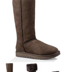 UGG Australia Classic Tall S/N 5815 chocolate brown suede boot women's size 5.
