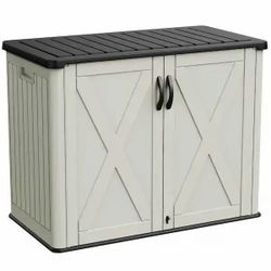 #F 4 ft. x 2.1 ft. 150 Gal. Resin Outdoor Storage Deck Box in Beige $ 120