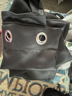 Black Grommet Black Out Curtains Long 